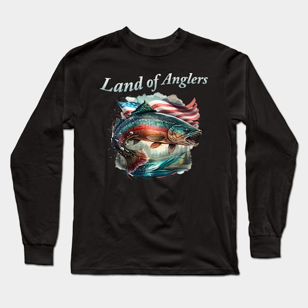 Land of Anglers Long Sleeve T-Shirt by GraphGeek